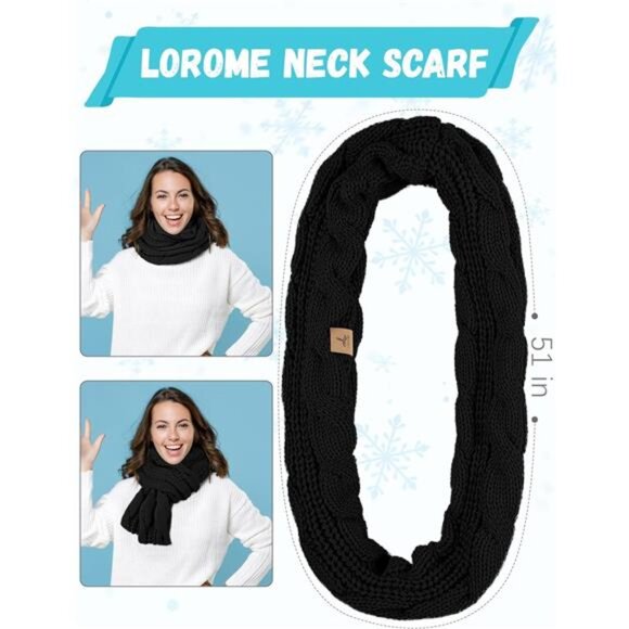 Winter Beanie Scarf Gloves Set Warm Knit Hat Touch Screen Gloves Unisex Adult - Picture 4 of 7